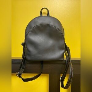 Chic Casual Black Leather Backpack